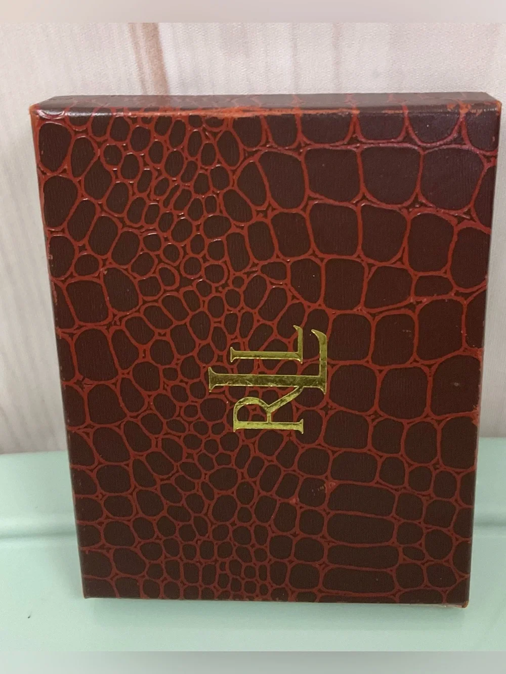 Lauren Ralph Lauren Black Leather Men's Card Case Wallet with Magnetic Clip
